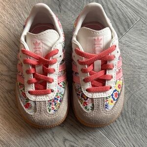 Adidas Kids Floral Sneakers - Pink and White